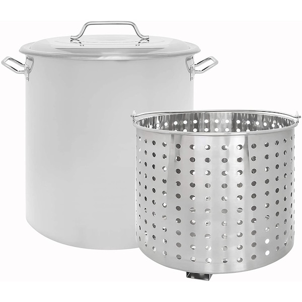 Concord Stainless Steel Stock Pot w/Steamer Basket, 80 Quart S80-BAK - main
